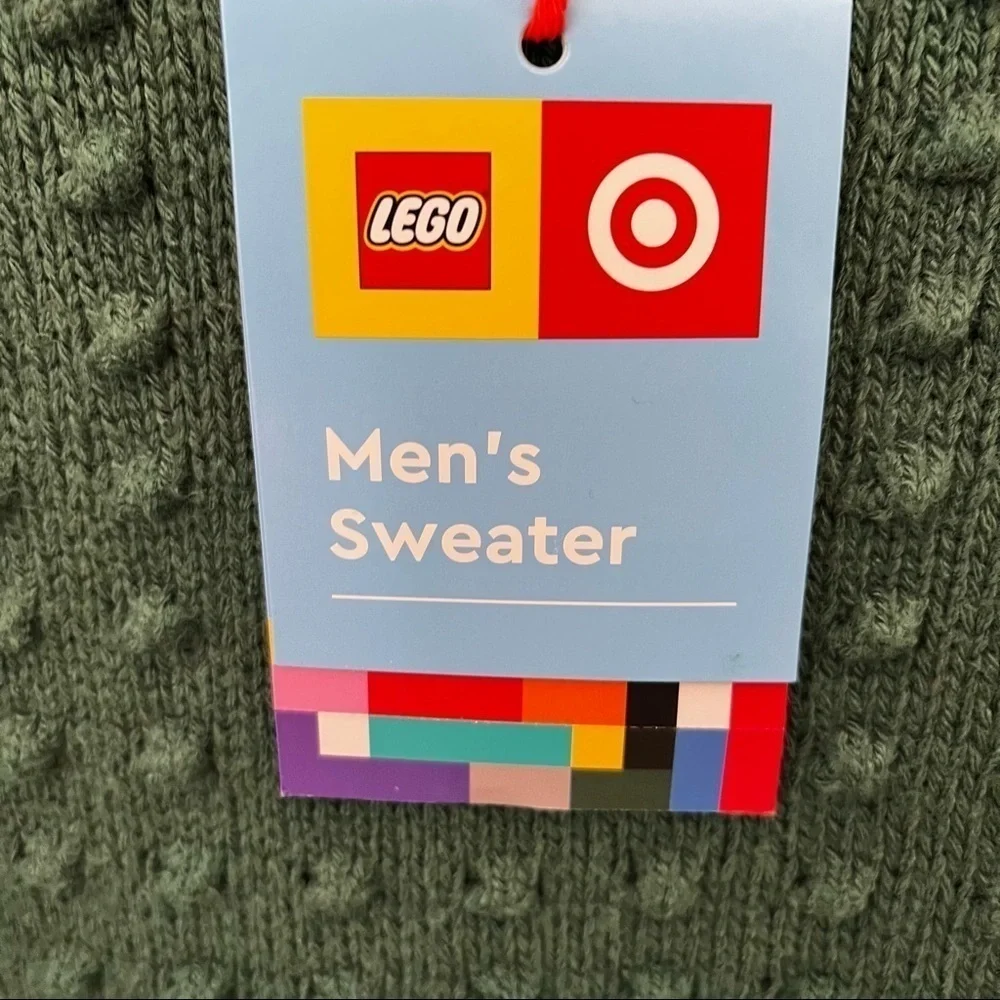 Men’s Lego brand pattern sweater forest green oversized